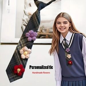 Red and Black Floral Decorative Necktie